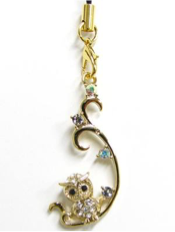 ラインストーンストラップ　ベビーフクロウ