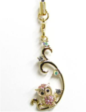 ラインストーンストラップ　ベビーフクロウ