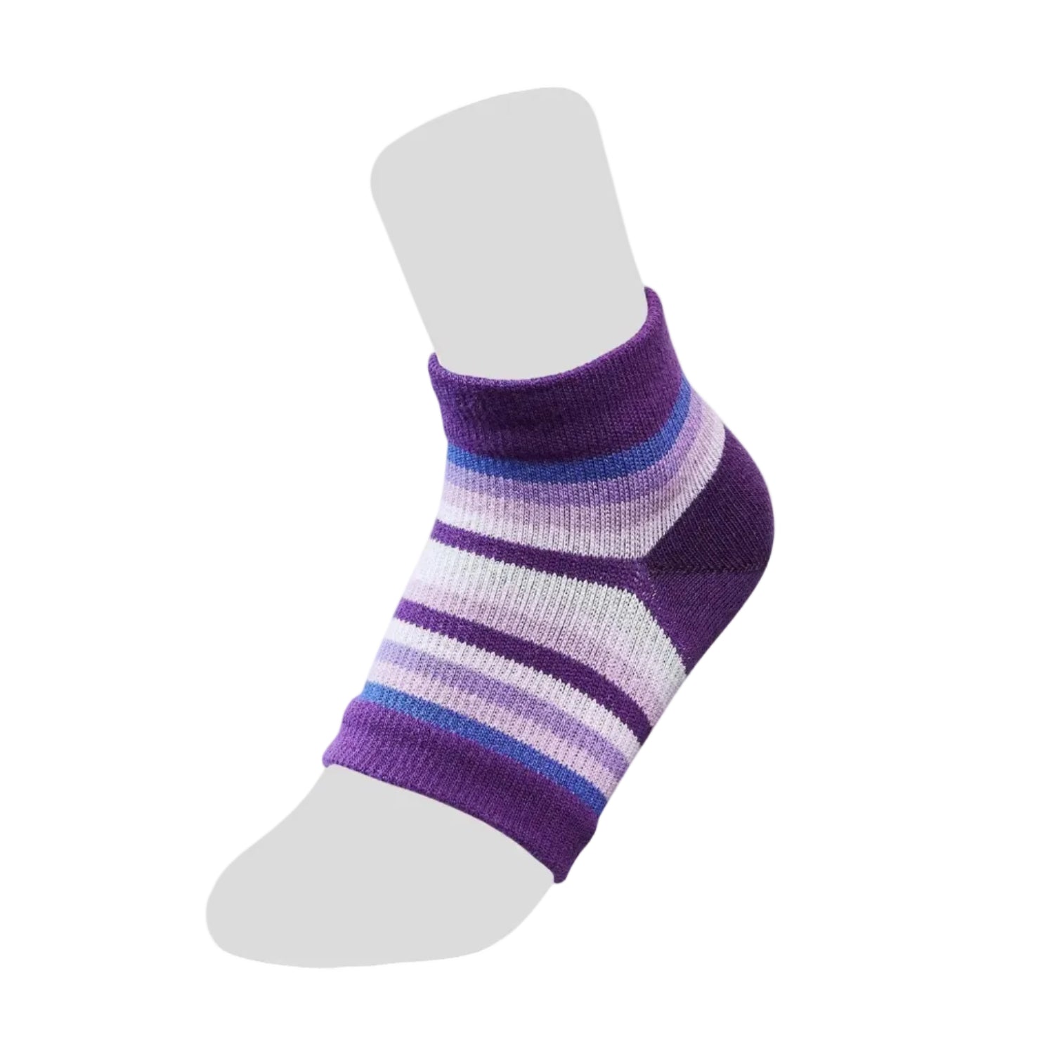 ナノ・プラチナかかとソックス　ボーダー