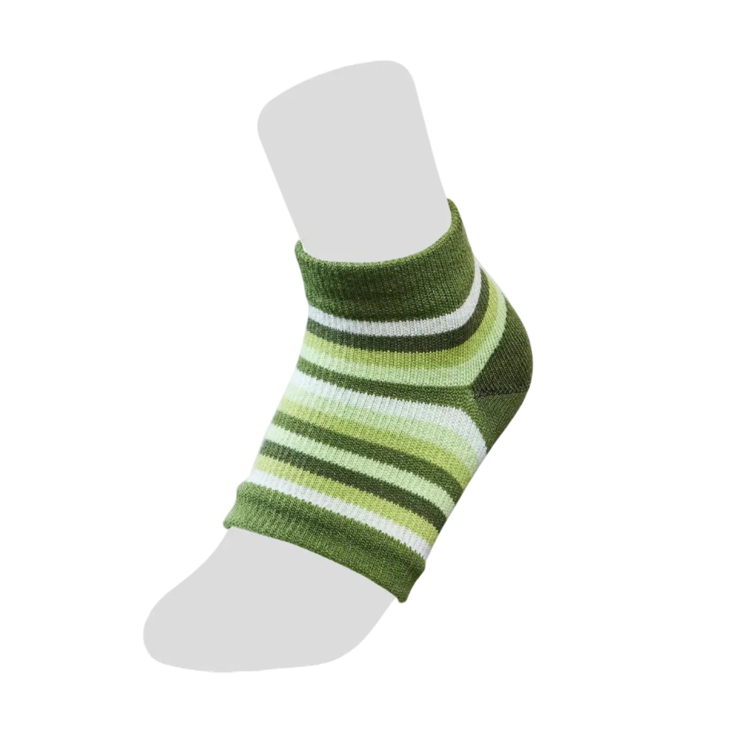 ナノ・プラチナかかとソックス　ボーダー